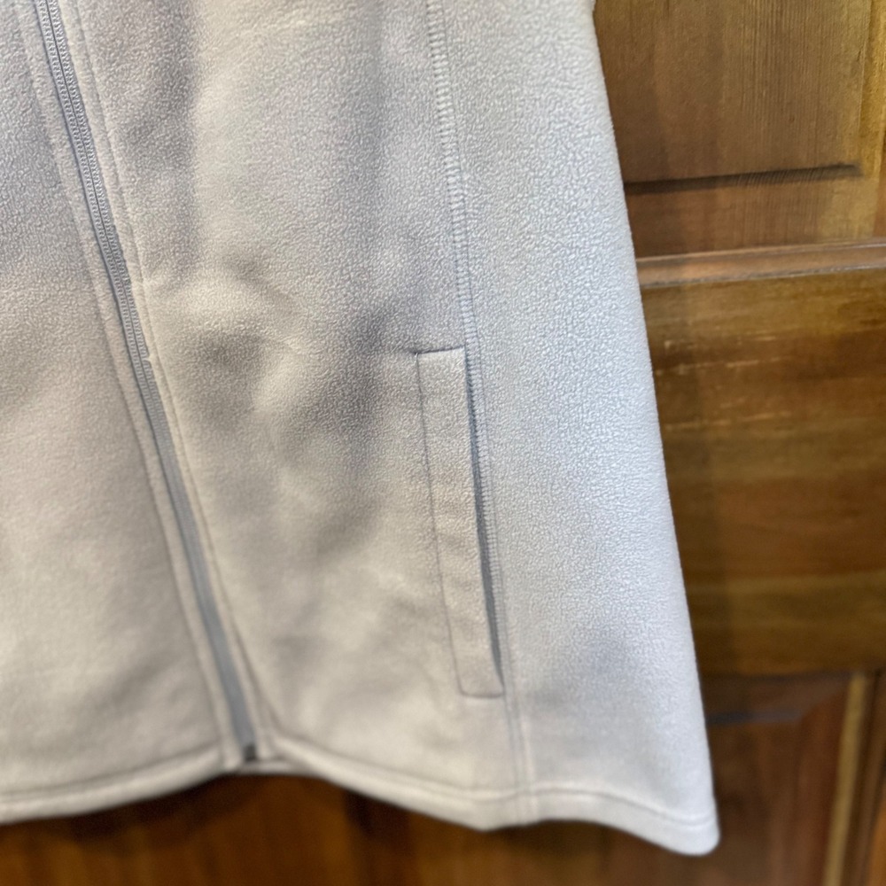 Lands End Womens Light Gray Fleece Full Zip Vest Stand Collar Size M 10-12 - Picture 2 of 8